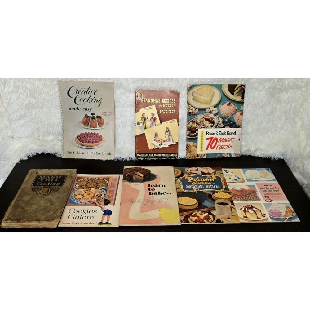 Vintage 1930s - 1960s Baking Cook Books Grandma's, Eagle Brand, & Betty Crocker